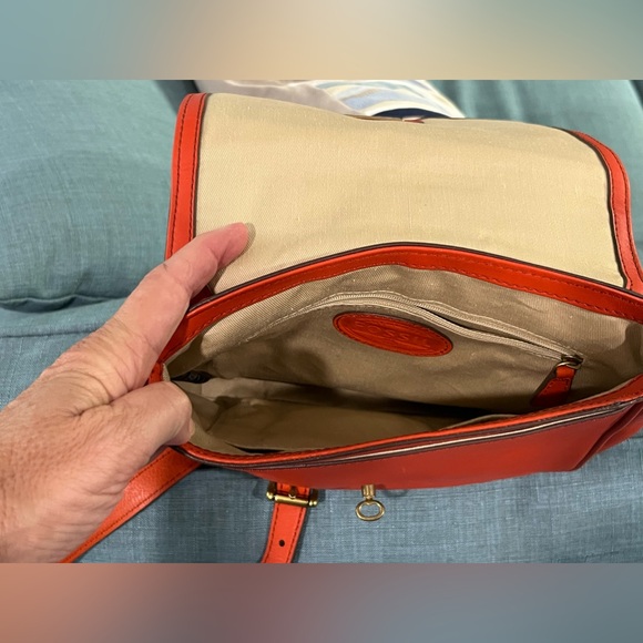 Fossil Orange Leather Crossbody Bag - Picture 4 of 7